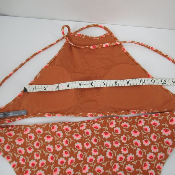 AERIE Brown Floral Bikini XS/Med - Picture 10 of 11